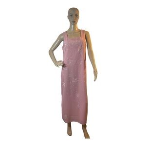 NinaLee Women’s Vintage light pink Beaded Front Midi Dress Size Large